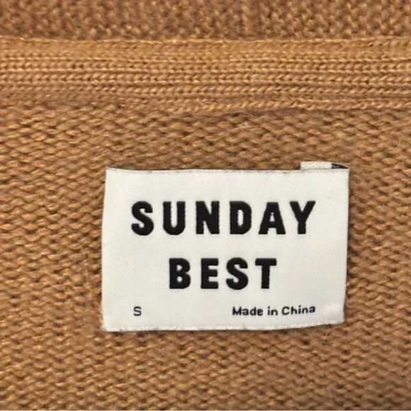 Aritzia Sunday best Brown Cardigan merino wool alpaca Sweater SZ small - Picture 5 of 9